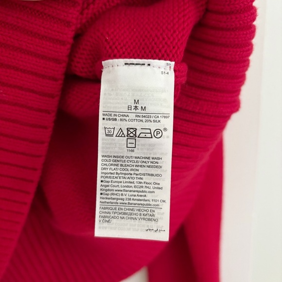Banana Republic Cotton Silk Crewneck Sweater Red Size M - Picture 4 of 7